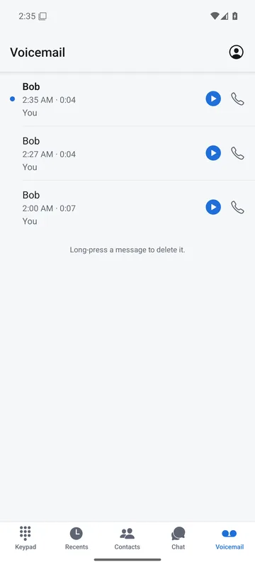 4voice app voicemail list
